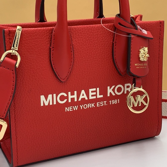 MICHAEL KORS Mirella Extra-Small Shopper XBody Crossbody Bag Bright Red color - Picture 2 of 15